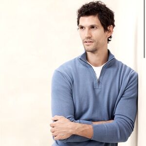NWT Banana Republic Men’s Cotton Cashmere Quarter Zip
